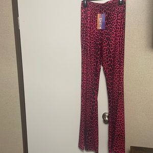 Pink leopard bell bottoms